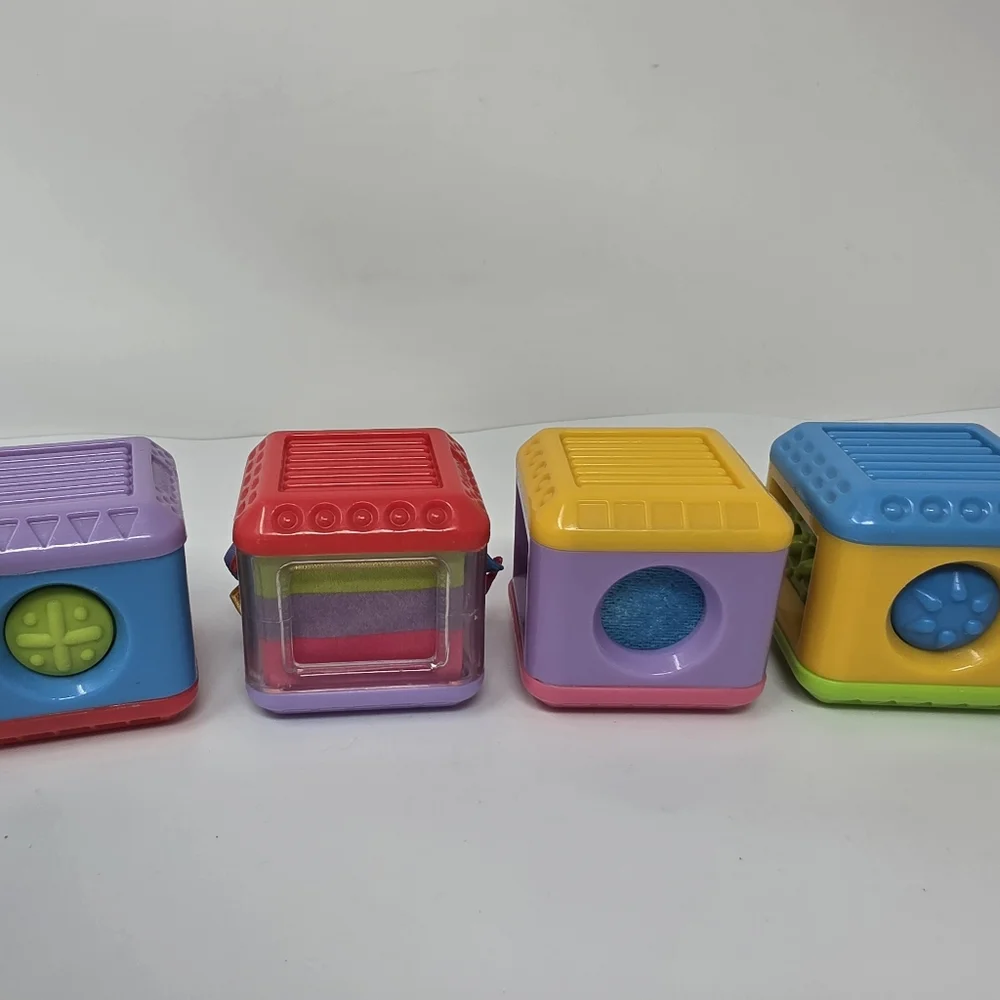 Fisher Price Sensory Blocks Avacado Blocks with balls and Sensory Toys Lot of 7